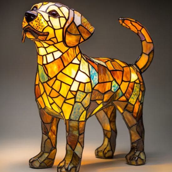 Colorful Strange Dog Lamp Resin Decorations