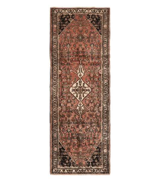 Persian Runner Rug 3.8 x 10, Red, Vintage