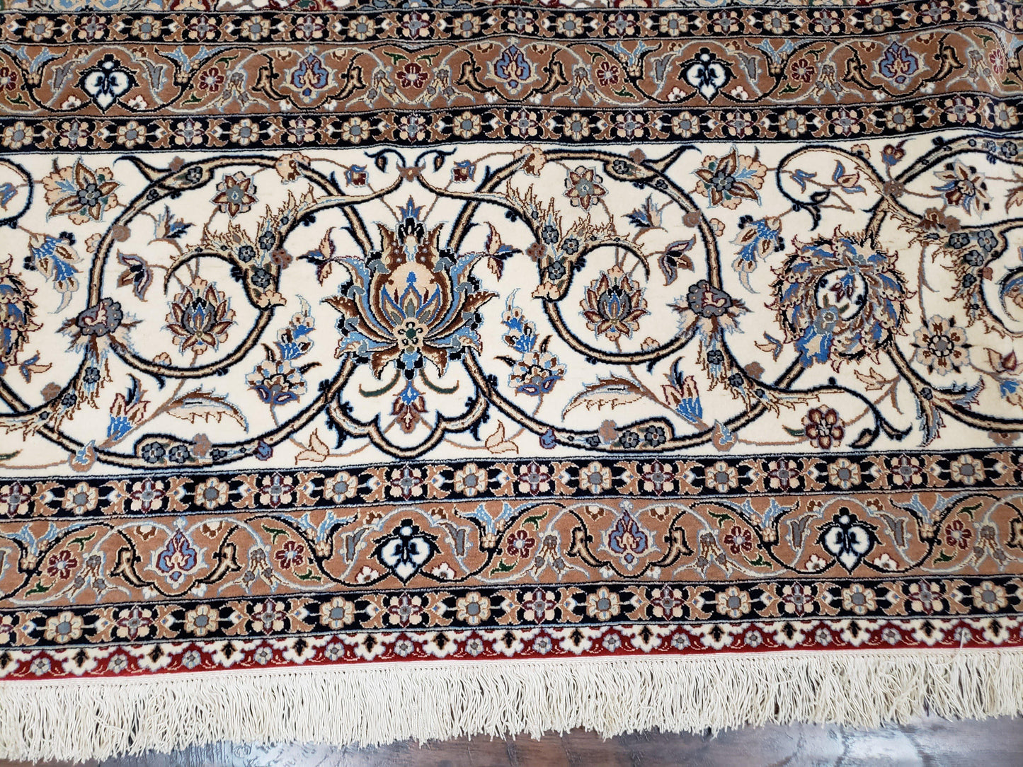 Persian Nain Rug 11x15 – Wool on Silk, Hand-Knotted, Signed Masterpiece