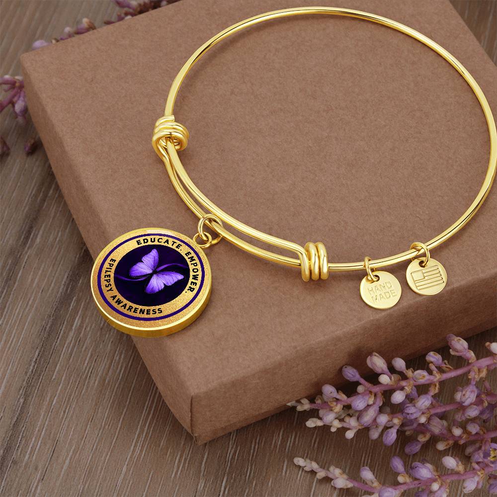 Educate, Advocate, Empower — Gold Epilepsy Awareness Pendant