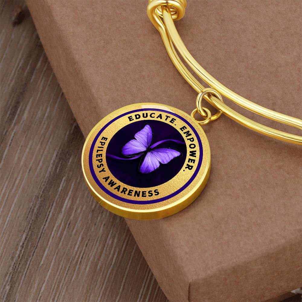 Educate, Advocate, Empower — Gold Epilepsy Awareness Pendant