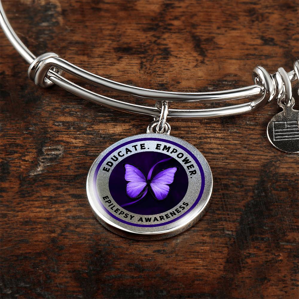 Educate, Empower: Epilepsy Awareness Bracelet in Silver