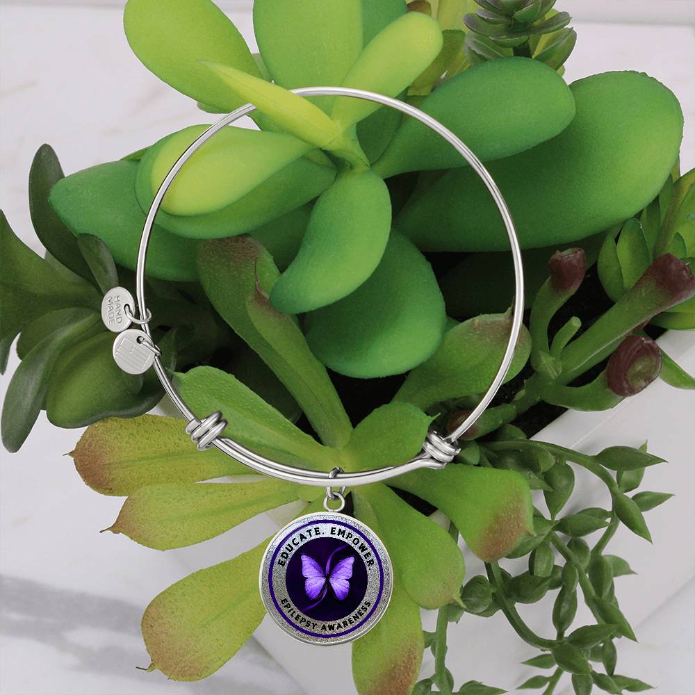 Educate, Empower: Epilepsy Awareness Bracelet in Silver