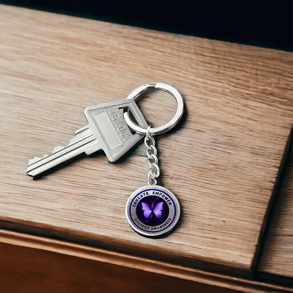 Educate. Empower. Epilepsy Awareness Keychain (Silver Edition)