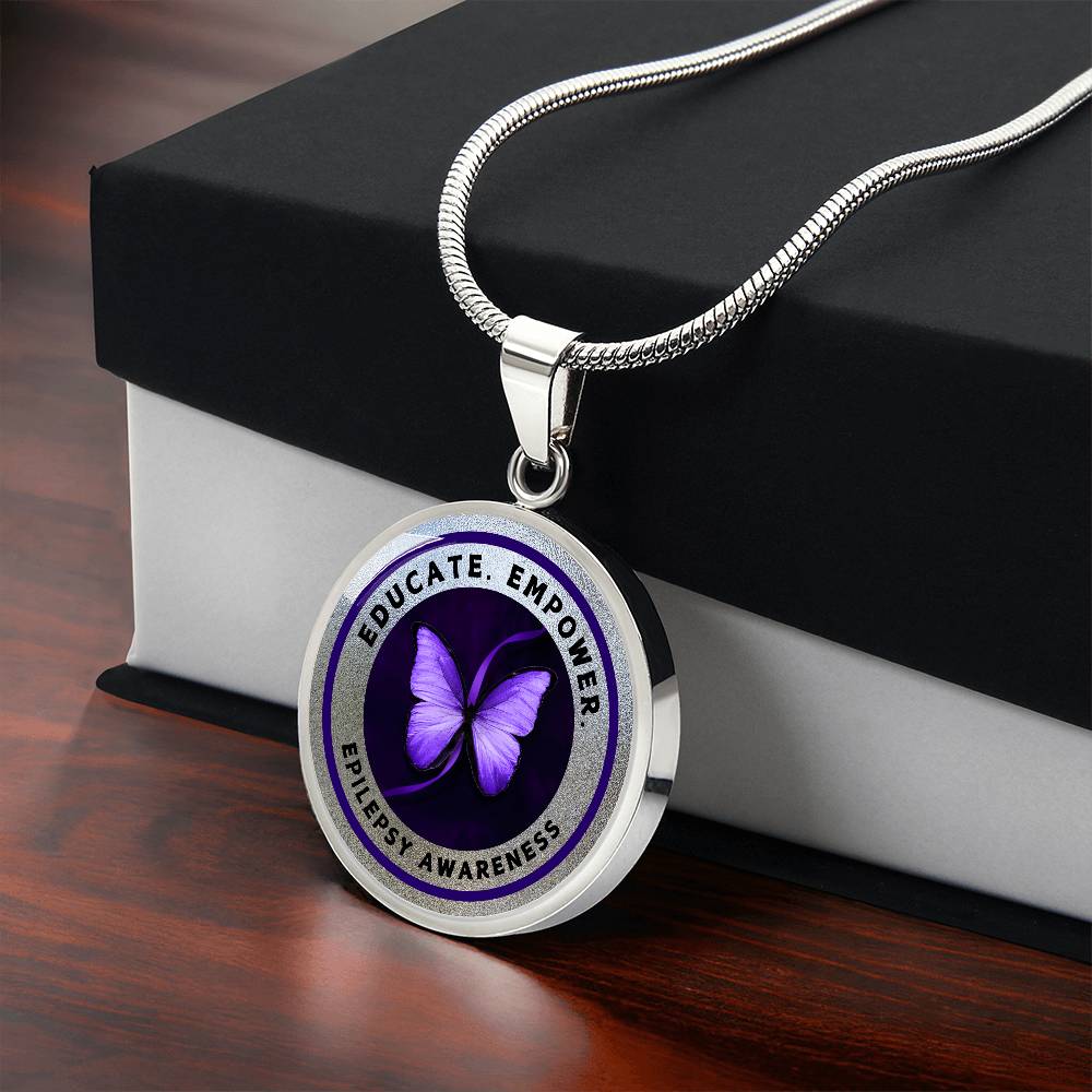 Educate, Advocate, Empower — Epilepsy Awareness Necklace