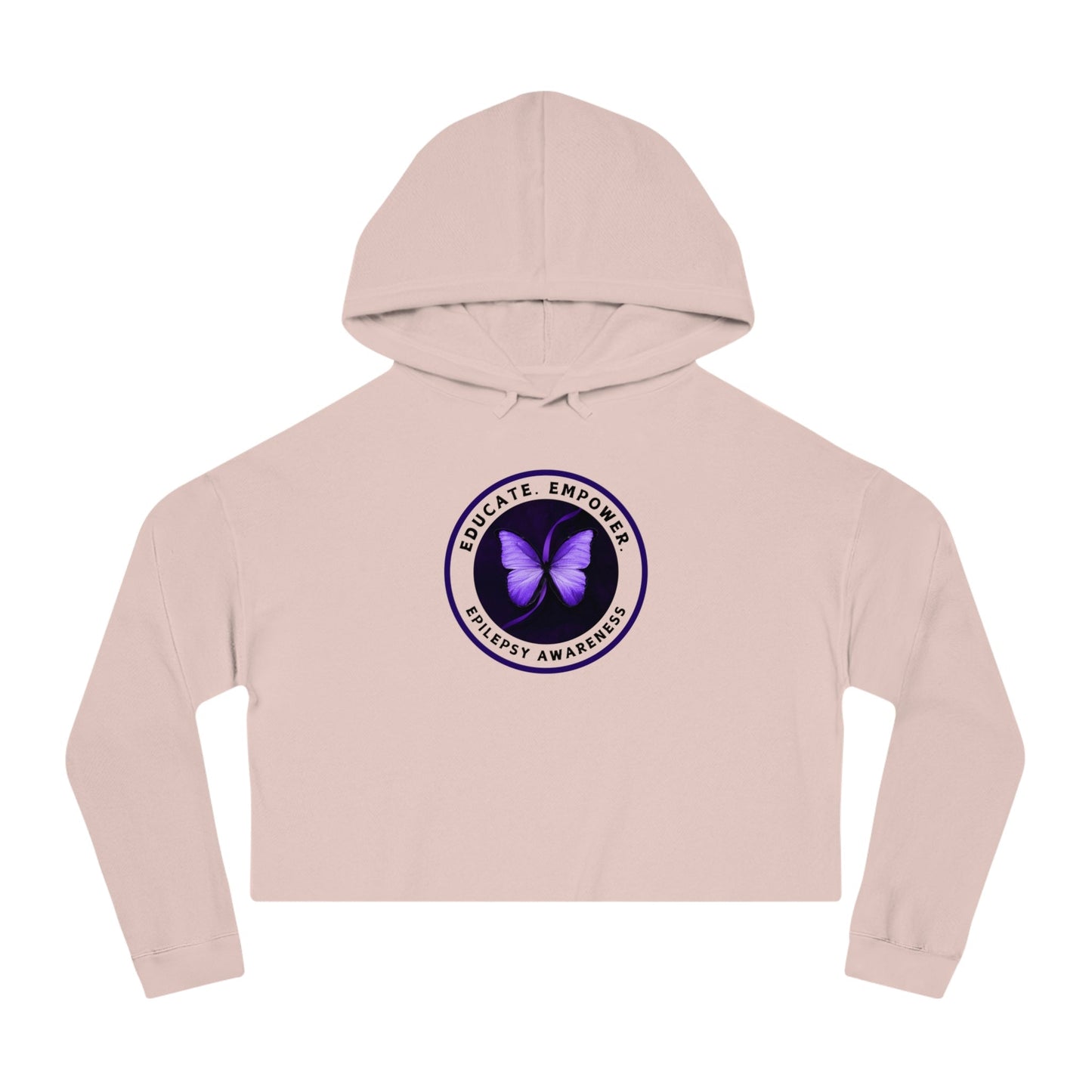 Educate, Empower Epilepsy Awareness Women's Cropped Hooded Sweatshirt