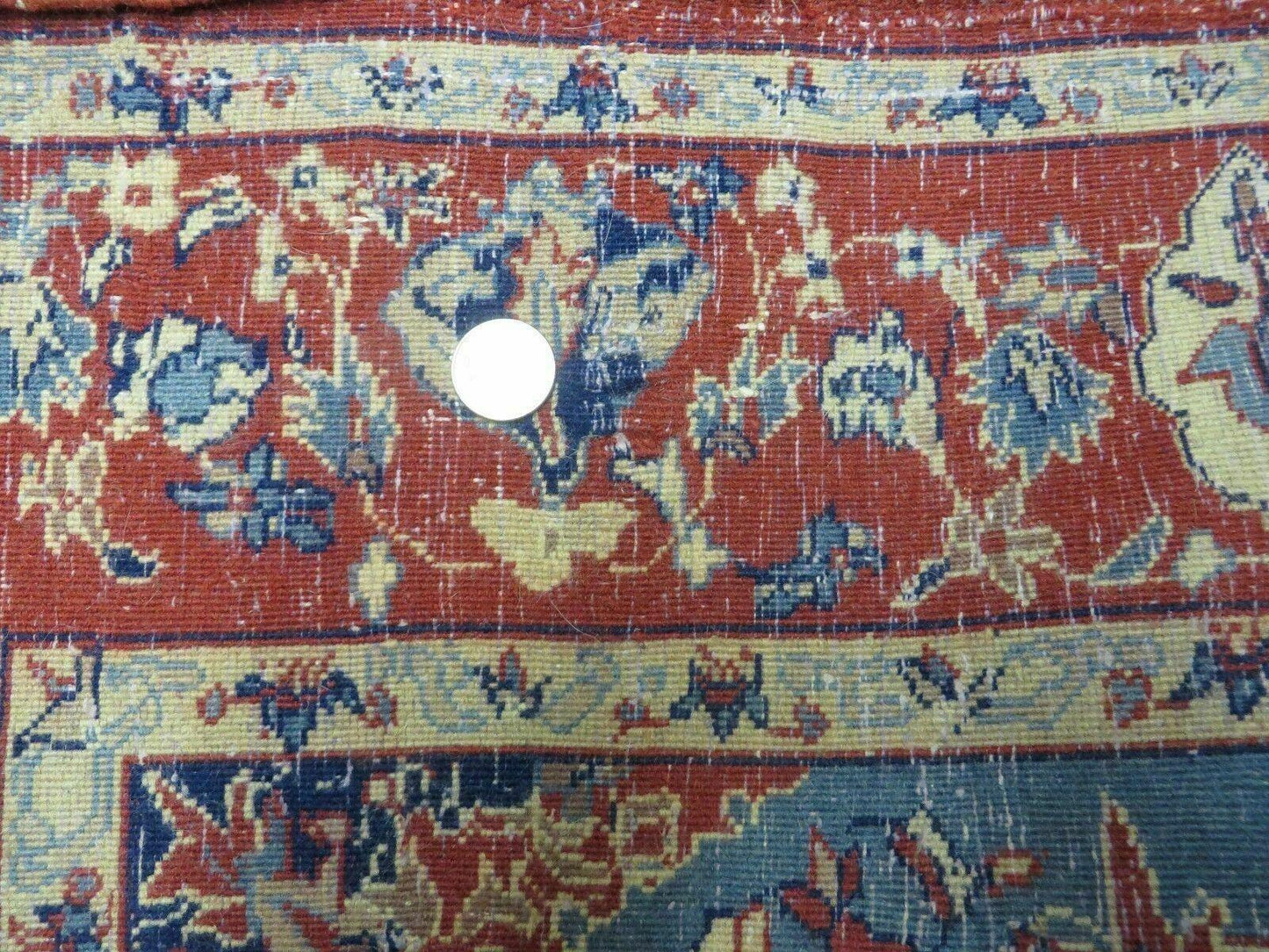 3' X 5' Vintage Handmade Authentic Oriental Floral Medallion Fine Wool Rug Beige Red and Blue Top Quality Veg Dyes