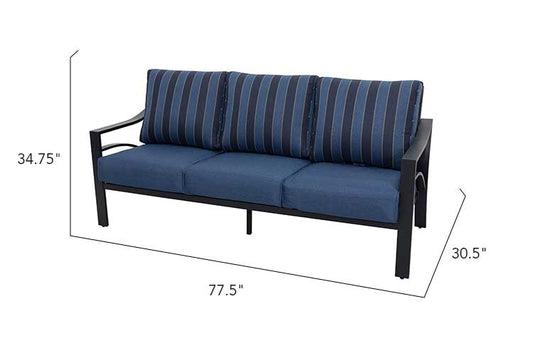 Jarvis 2-Piece Aluminum Sofa Set with Coffee Table