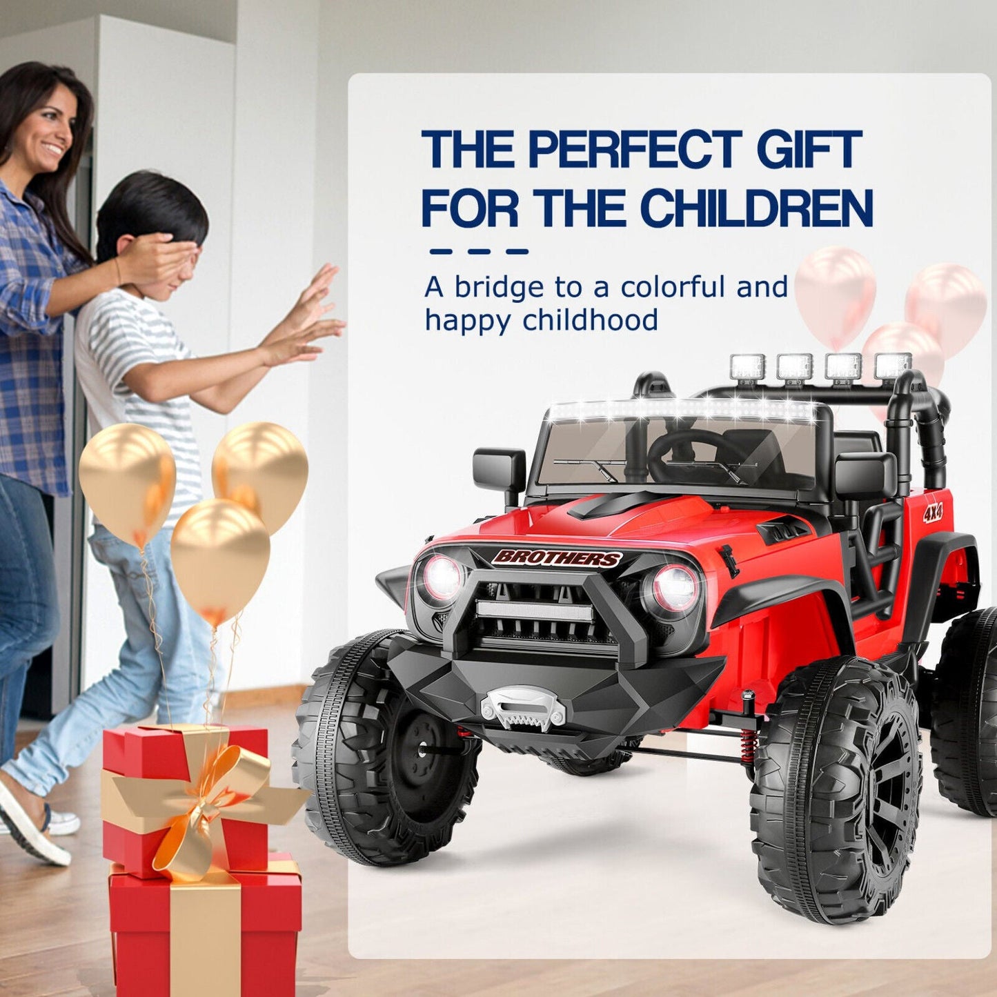 Electric 2 Seater Kids Ride On Truck with Remote Control and Powerful 200W Motors - 3 Speed Options and Long-Lasting 9AH Battery