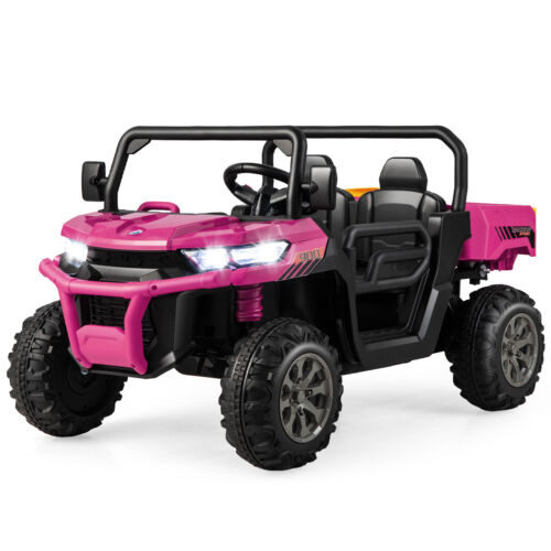 Electric 2 Seater UTV Dump Truck with Remote Control and Functional Dump Bed