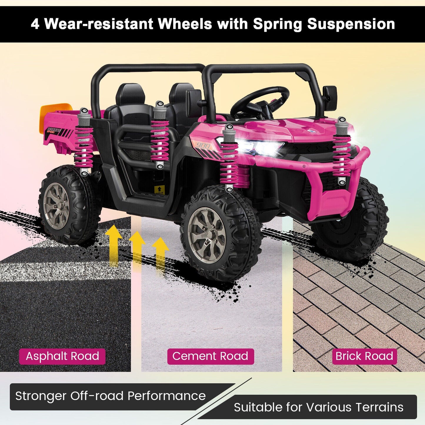 Electric 2 Seater UTV Dump Truck with Remote Control and Functional Dump Bed