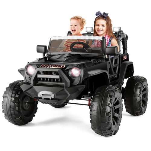 Electric 24V Kids Ride on Car Truck Jeep with MP3 Player, LED Lights, and Remote Control - Seats 2