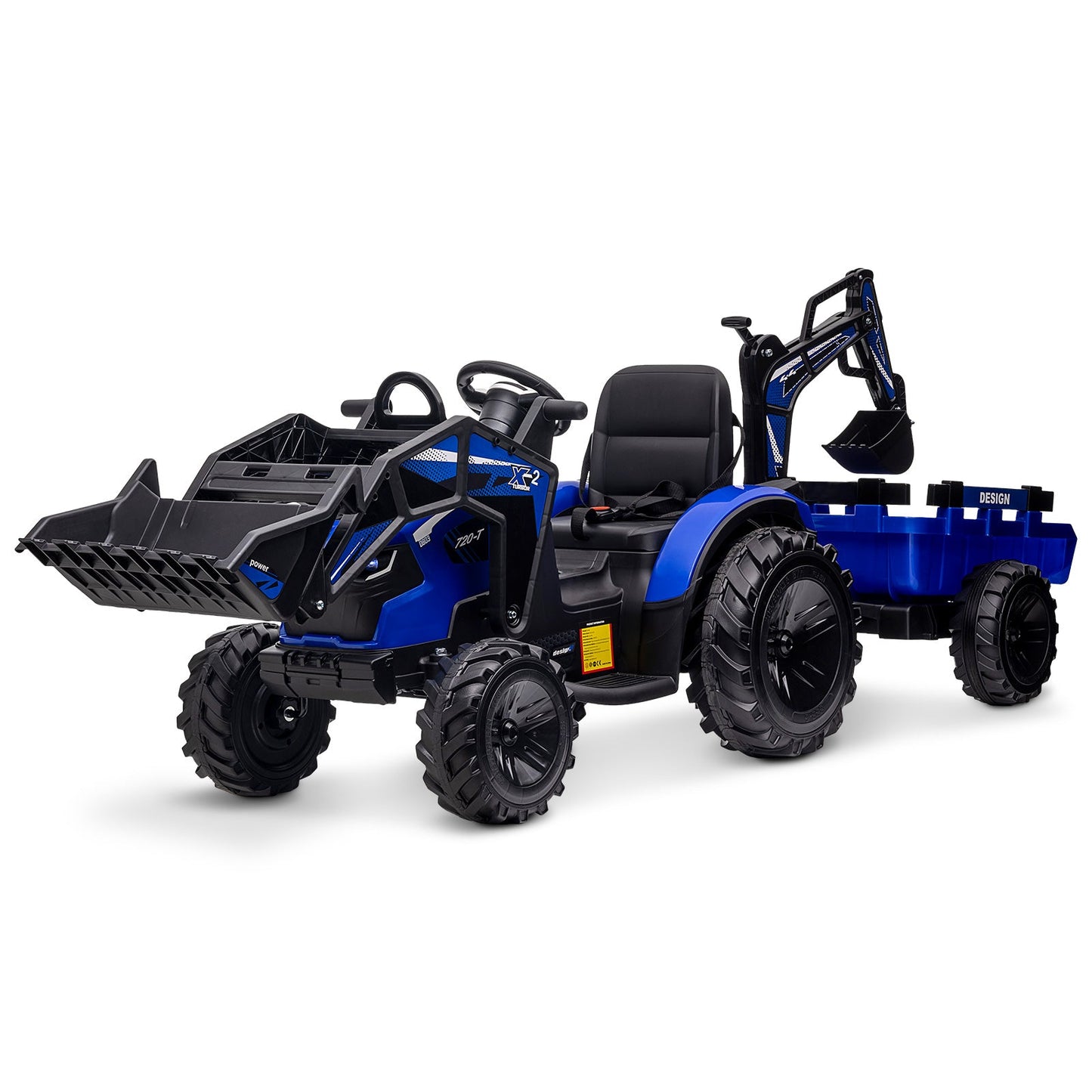 Electric 3-in-1 Kids Ride On Tractor with Remote Control - Excavator, Bulldozer, and 24V Power