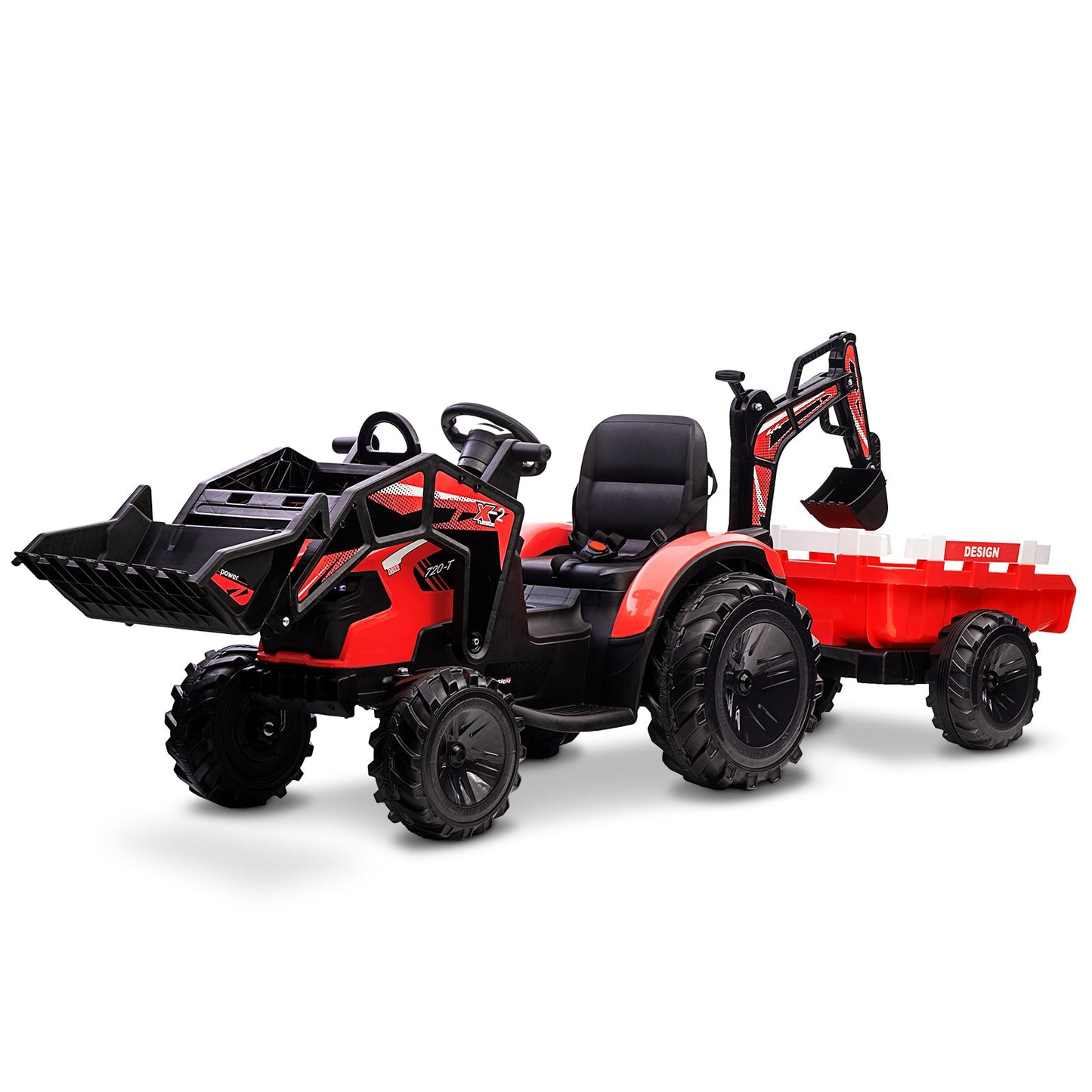 Electric 3-in-1 Kids Ride On Tractor with Remote Control - Excavator, Bulldozer, and 24V Power