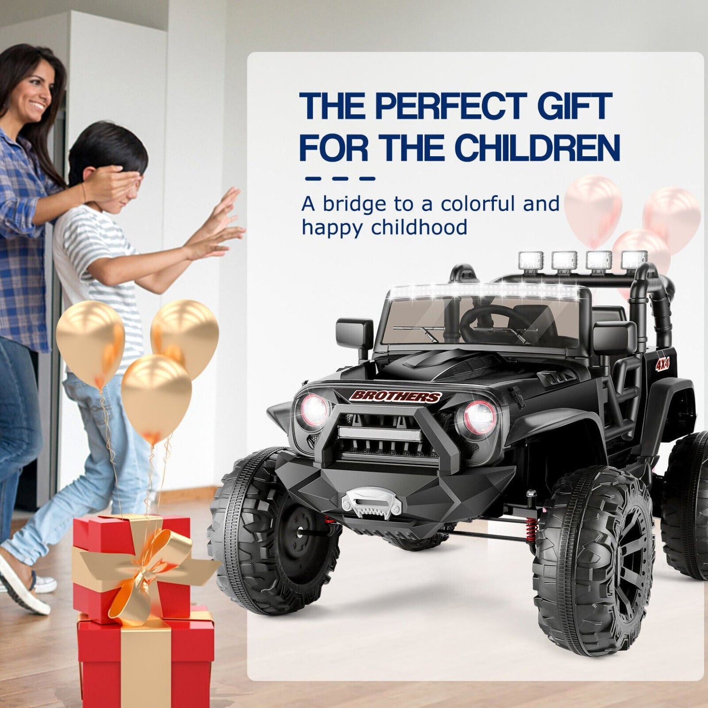2 Seater Kids Ride On Truck Car with Remote Control and LED Lights - 24V 200W - Perfect Gift for Children ??