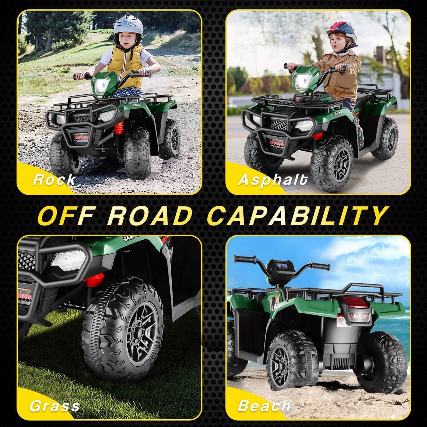 Electric Kids ATV Ride On Car with Music, LED Lights, and USB Charger - 12V 4-Wheeler for Endless Fun!