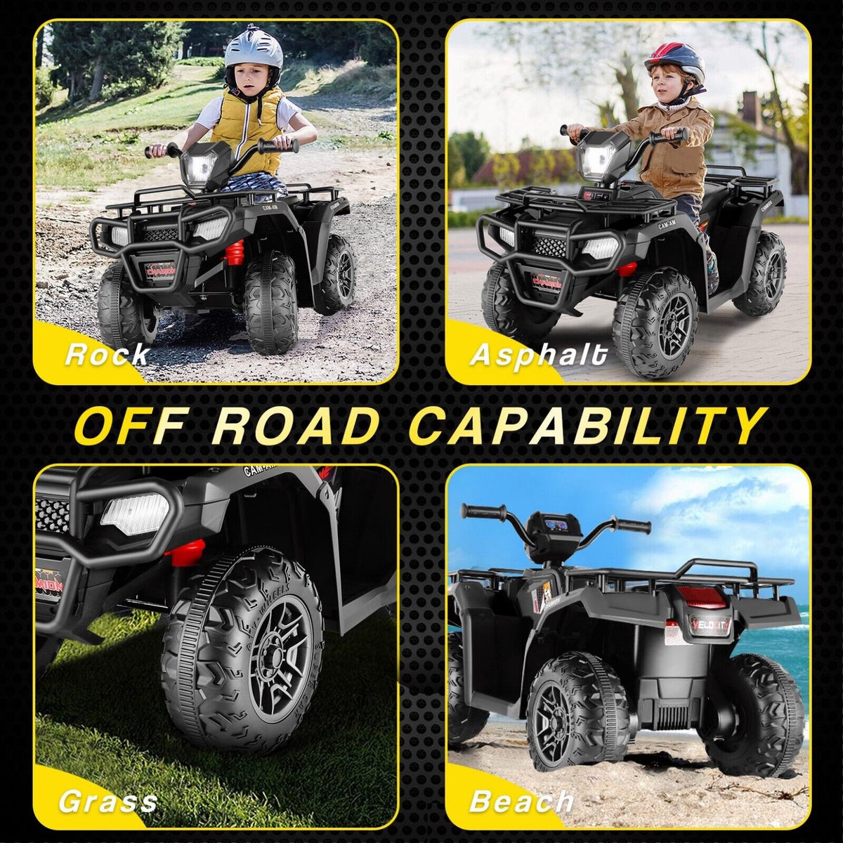 Electric Kids ATV Ride On Car with Music, LED Lights, and USB Charger - 12V 4-Wheeler for Endless Fun!