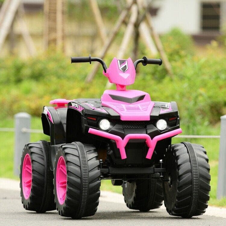 Electric Kids ATV with Manual Drive, LED Lights, and Treaded Tires - Fun Vehicle Toy for Children