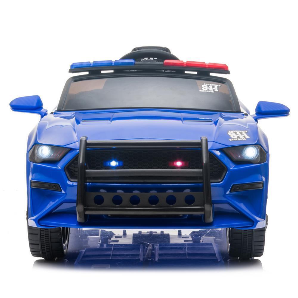 Electric Kids Police SUV Ride-On Toy Car with 2 Speeds and Music - Blue