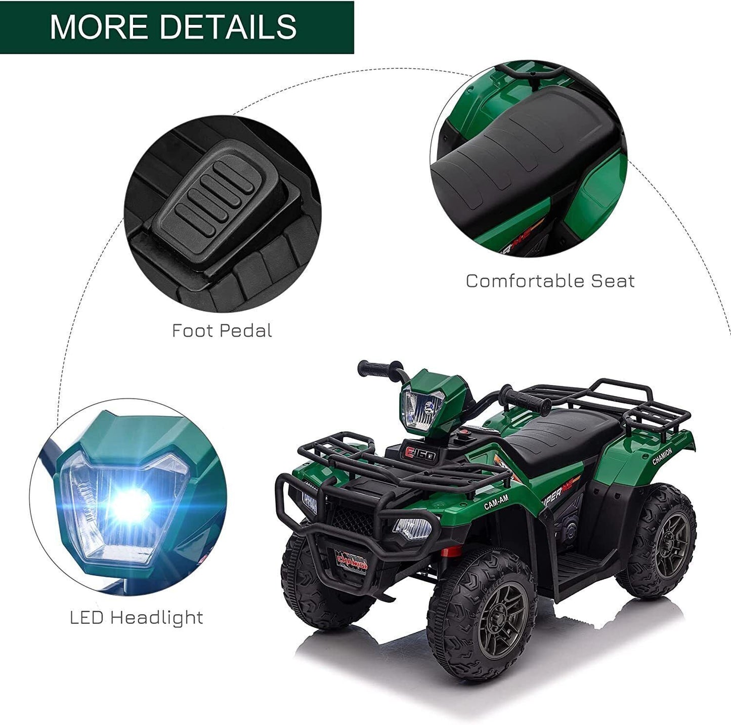 Electric Kids Ride On ATV 4-Wheeler Quad with Music and LED Lights - Perfect Gift for Children