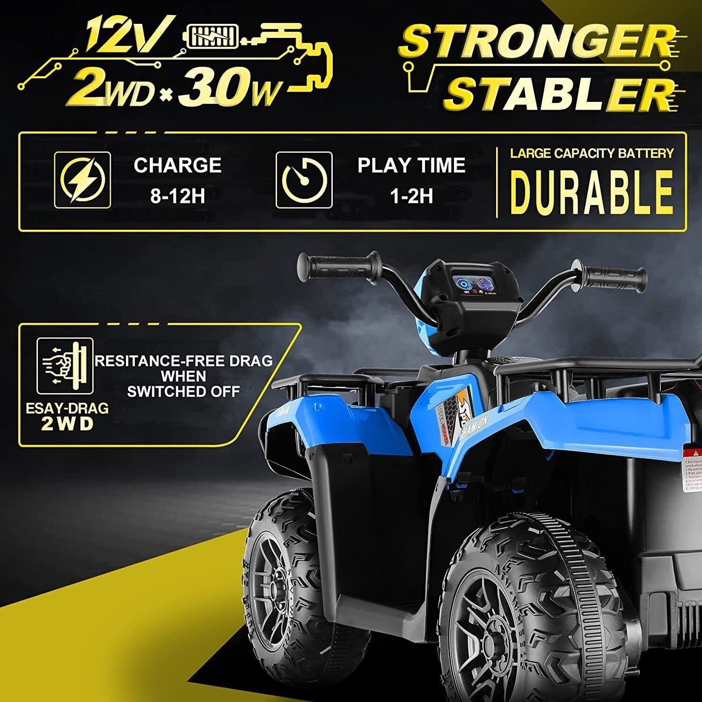 Electric Kids Ride On ATV 4-Wheeler Quad with Music and LED Lights - Perfect Gift for Children