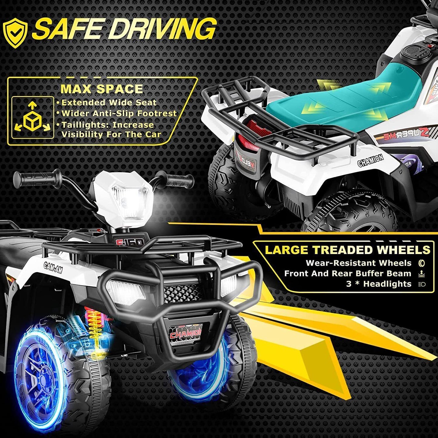 Electric Kids Ride On ATV 4-Wheeler Quad with Music and LED Lights - Perfect Gift for Children