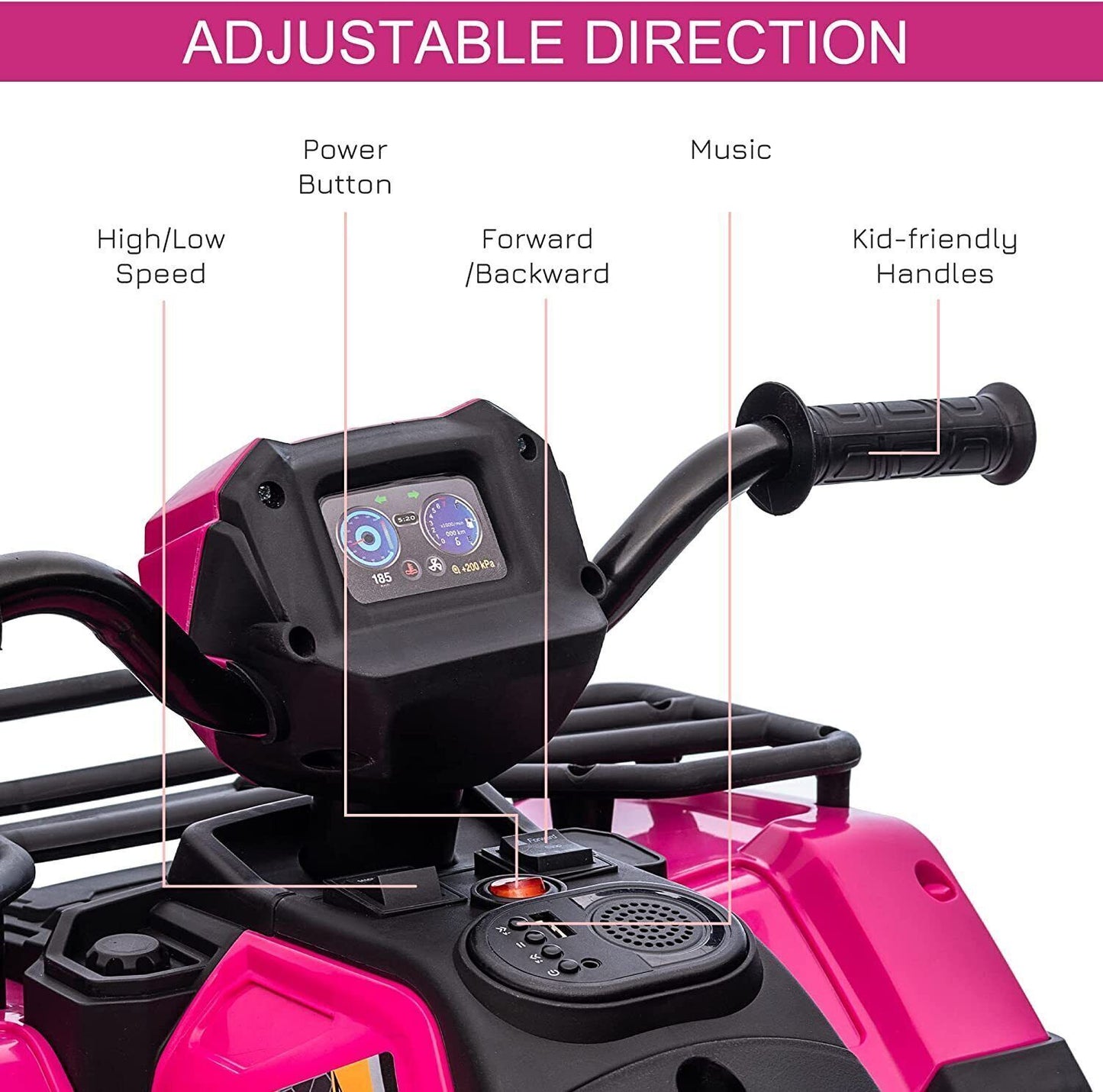 Electric Kids Ride On ATV 4-Wheeler Quad with Music and LED Lights - Perfect Gift for Kids!