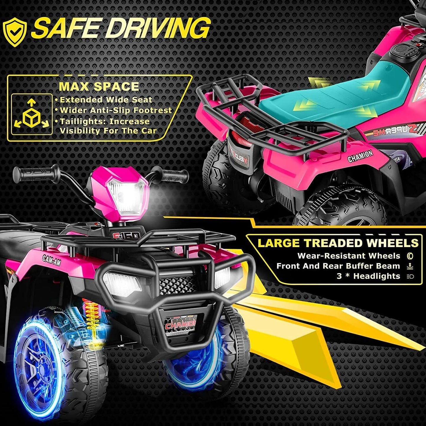Electric Kids Ride On ATV 4-Wheeler Quad with Music and LED Lights - Perfect Gift for Kids!
