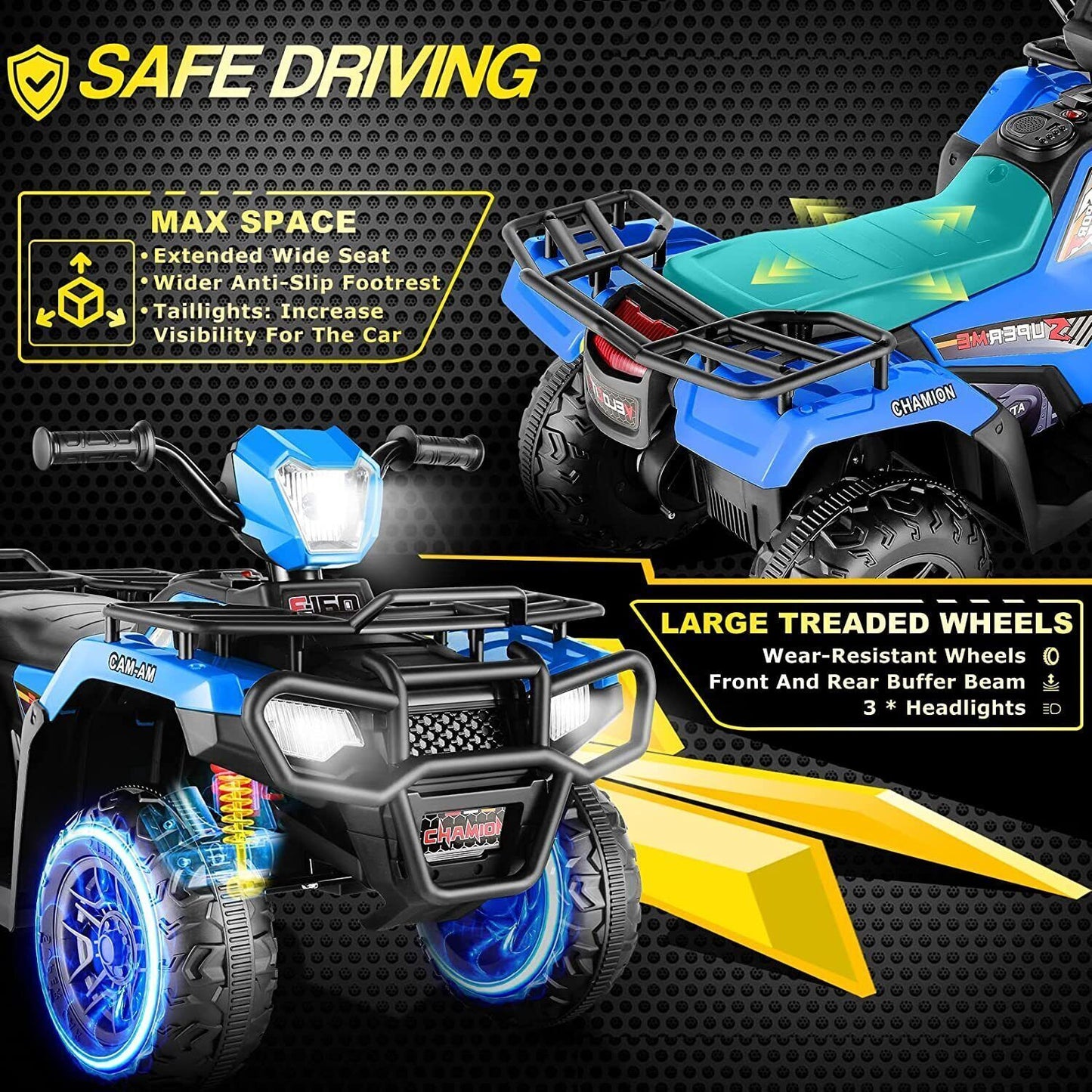 Electric Kids Ride On ATV 4-Wheeler Quad with Music and LED Lights - Perfect Gift for Kids!