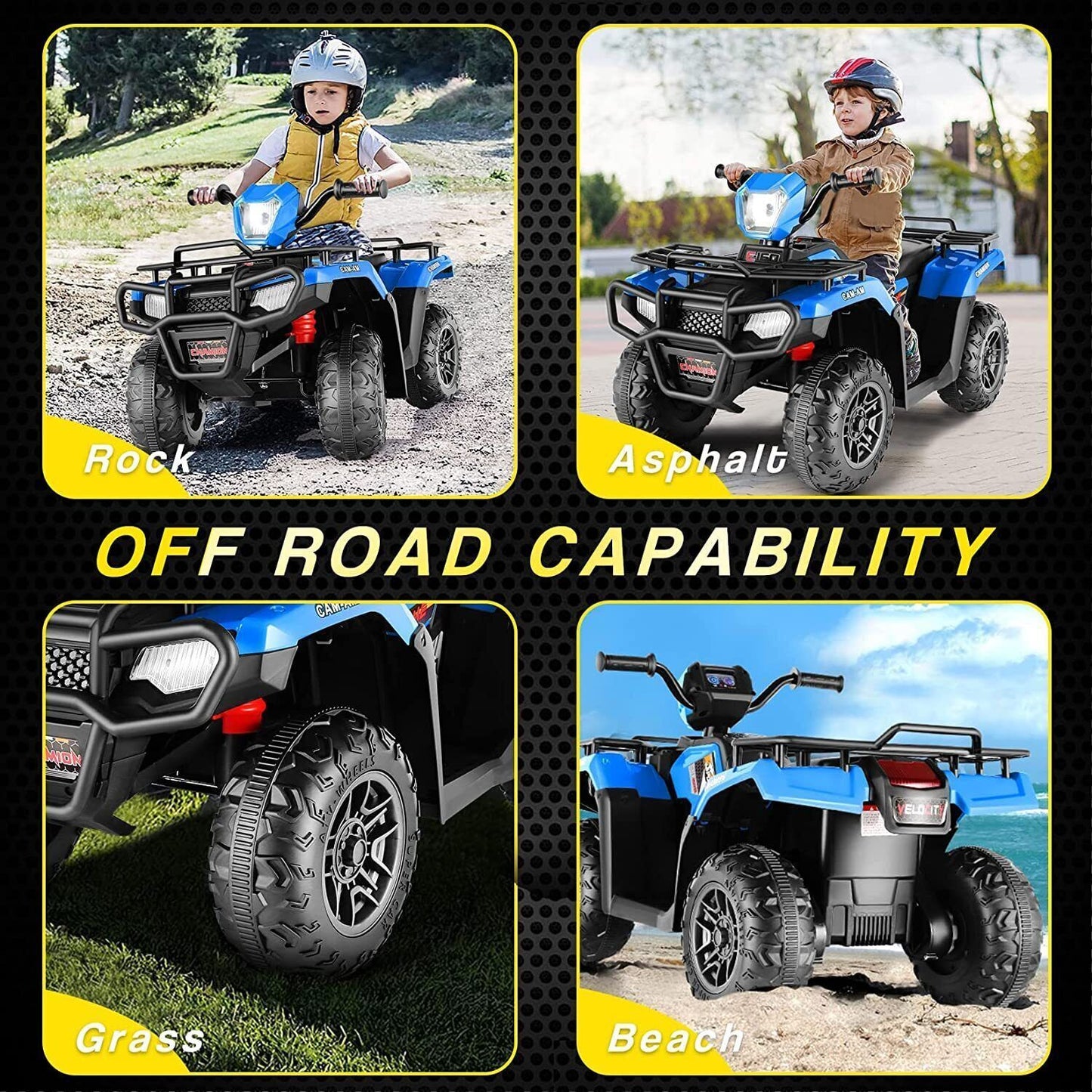 Electric Kids Ride On ATV 4-Wheeler Quad with Music and LED Lights - Perfect Gift for Kids!