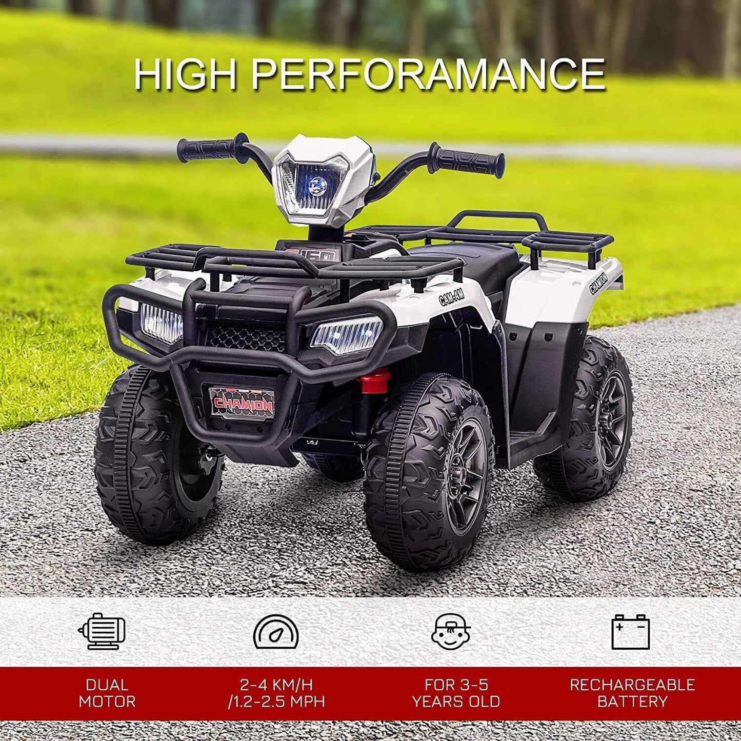 Electric Kids Ride On ATV 4-Wheeler Quad with Music and LED Lights - Perfect Gift for Kids!