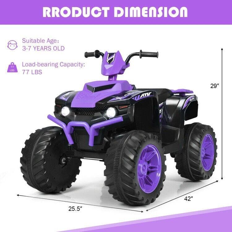 Electric Kids Ride On ATV with Music, LED Lights, and Treaded Tires - Perfect for Toddlers!