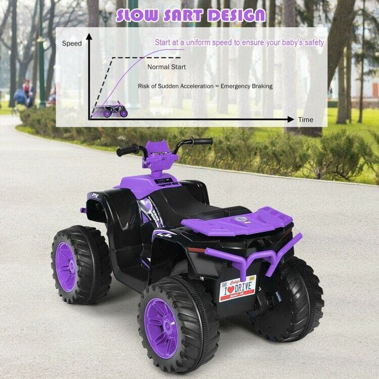 Electric Kids Ride On ATV with Music, LED Lights, and Treaded Tires - Perfect for Toddlers!