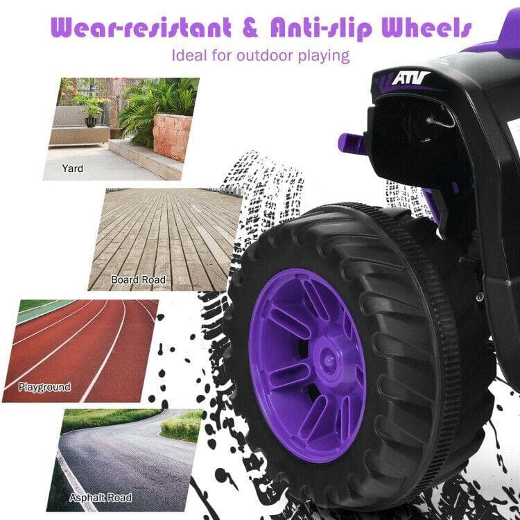 Electric Kids Ride On ATV with Music, LED Lights, and Treaded Tires - Perfect for Toddlers!