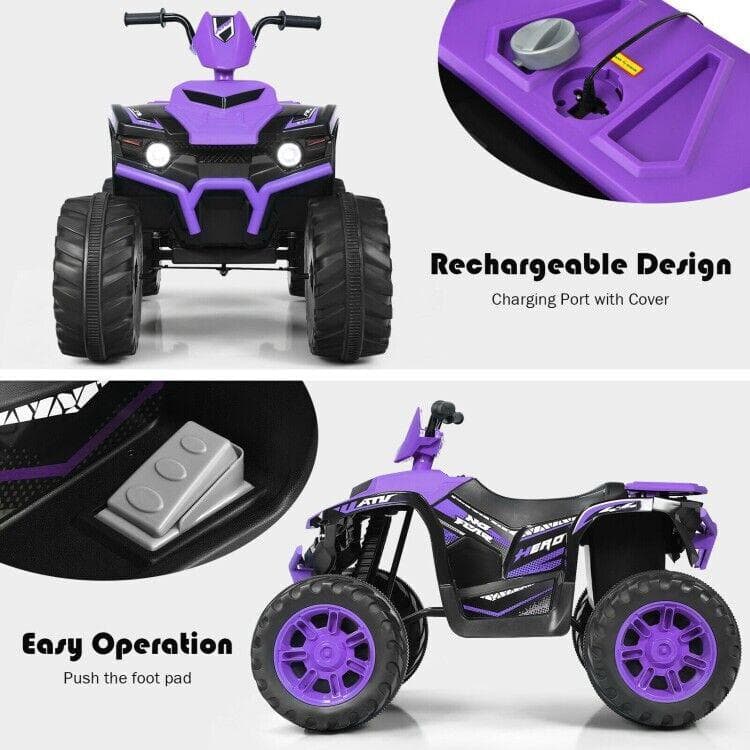 Electric Kids Ride On ATV with Music, LED Lights, and Treaded Tires - Perfect for Toddlers!