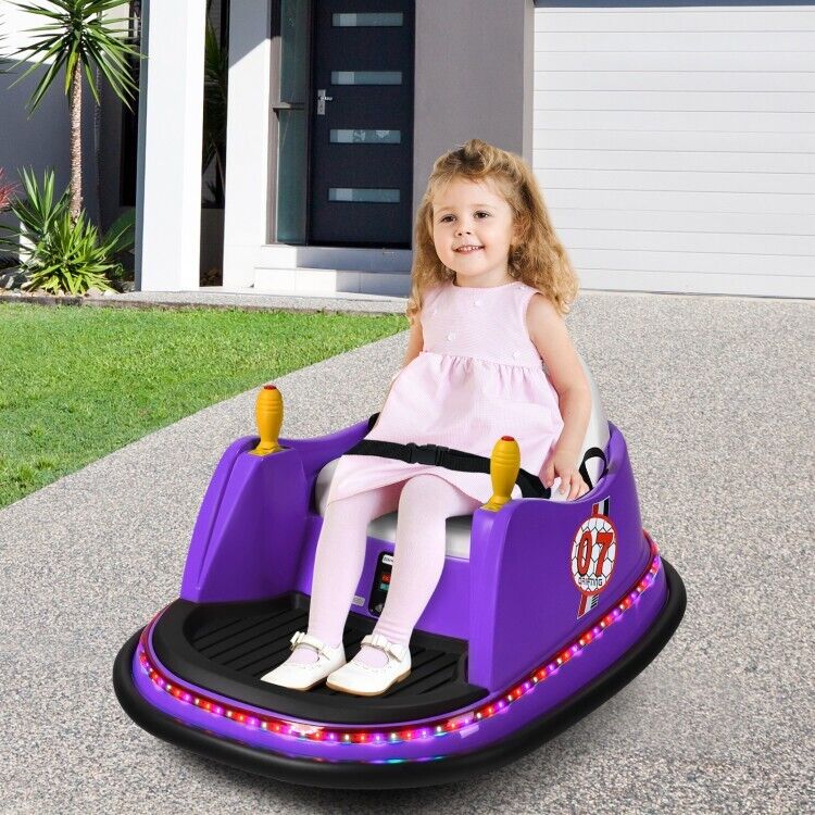 Electric Kids Ride On Bumper Car with Flashing Lights and Remote Control - Perfect Toddler Toy Gift