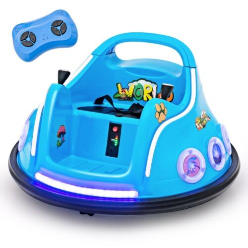 Electric Kids Ride On Bumper Car with Remote Control and Flashing LED Lights - Perfect Gift for Children