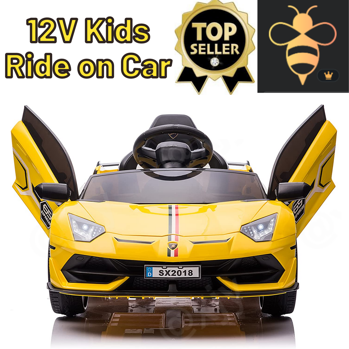 Remote Controlled Lamborghini Electric Car for Kids - 24/12V Ride On Toy Truck