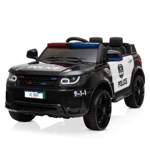 Electric Police Car for Kids with Remote Control, Flashing Lights, Music, and Horn - 12V