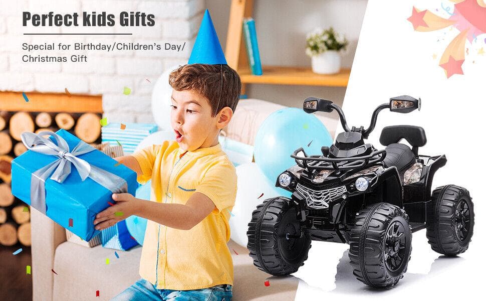 Electric Quad ATV Car for Kids - 12V Battery Powered 4-Wheeler with Fat Tires