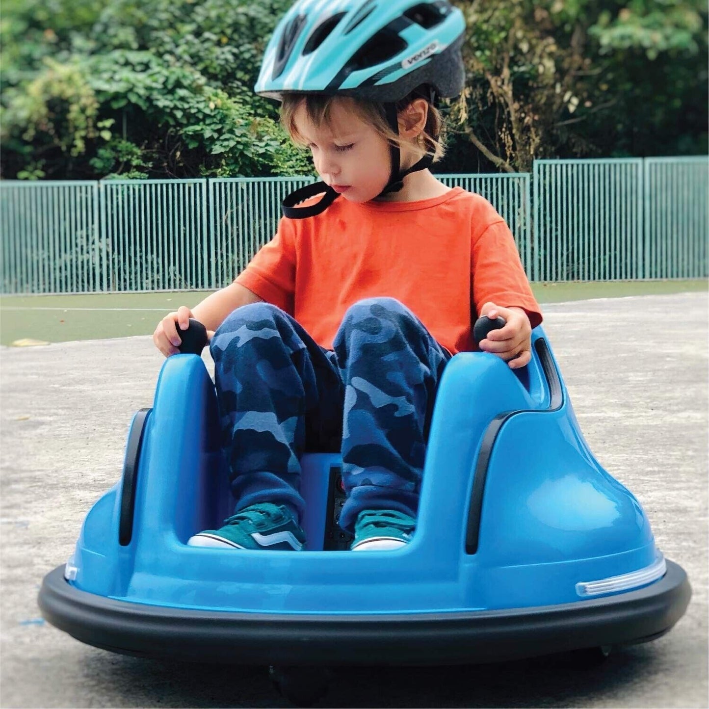 Electric RC Kids Bumper Car with Light and Music - Blue La... by The Bubble Factory