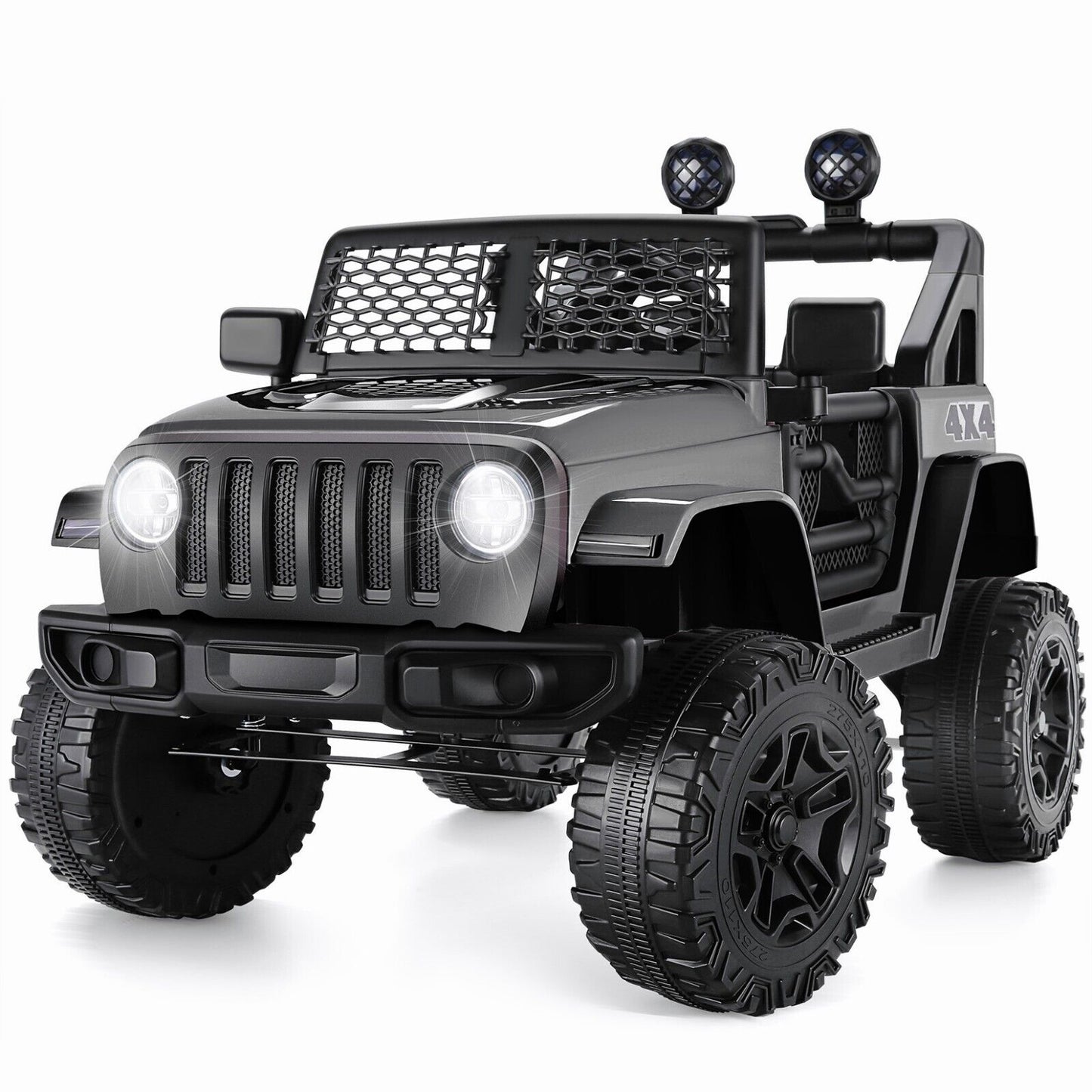 Kids Ride On Jeep Truck with Remote Control, MP3 Player, LED Lights, and 3 Speed Options - Perfect Gift for Children (24V/12V)
