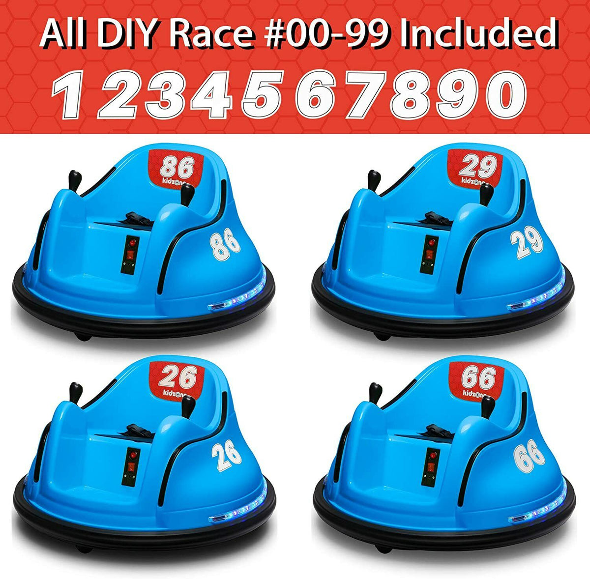 Electric Ride-On Bumper Car for Kids - 5 Vibrant Colors, Remote Control, and Lights Included