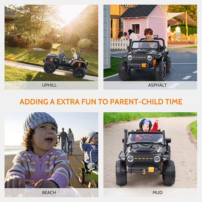 Electric Ride-On Car for Kids with Remote Control and Parent Seat - 12V Power Wheels Truck