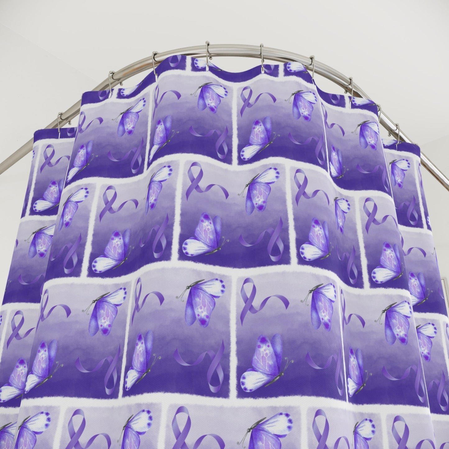 Elegant Butterfly Shower Curtain - Transform Your Bathroom with Purple Decor