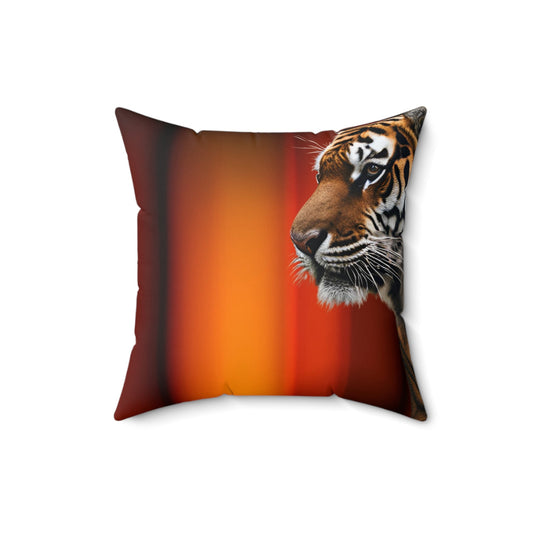 Elegant Tiger Print Square Pillow - Vibrant Home Decor