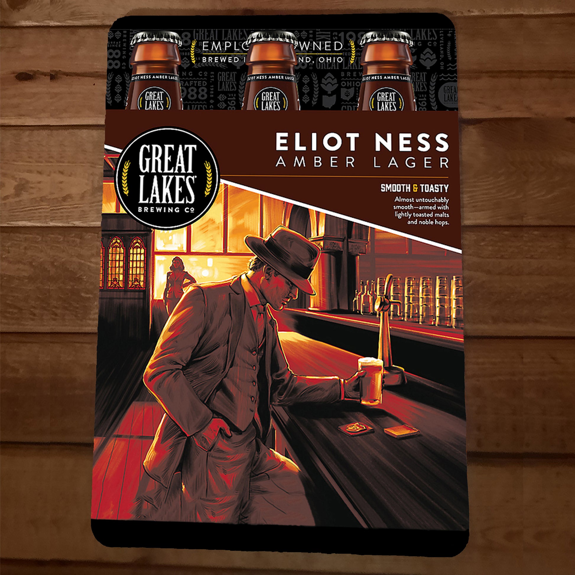 Eliot Ness Amber Lager Beer Great Lakes Brewing 8x12 Metal Wall Bar Sign
