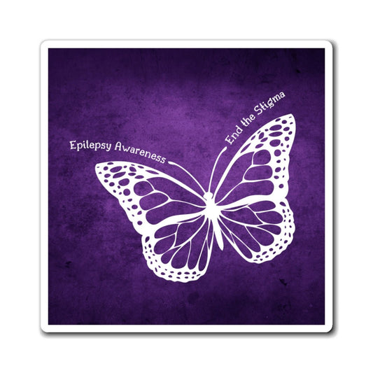 Epilepsy Awareness Butterfly Magnet - End the Stigma