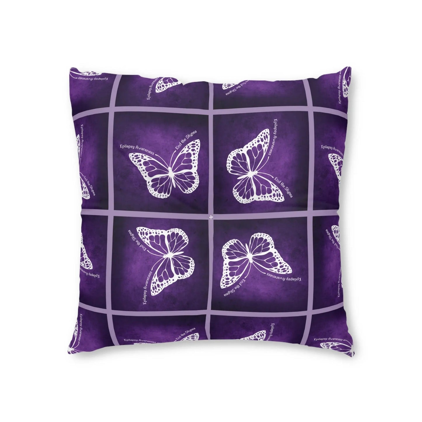 Epilepsy Awareness Butterfly Tufted Floor Pillow