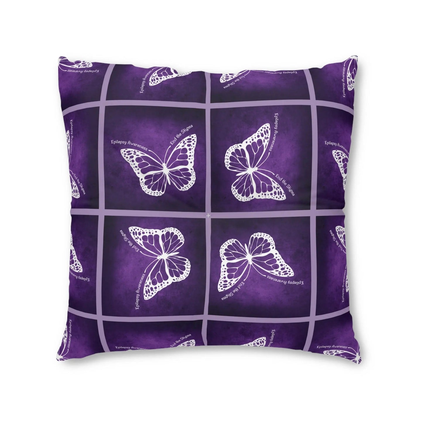 Epilepsy Awareness Butterfly Tufted Floor Pillow
